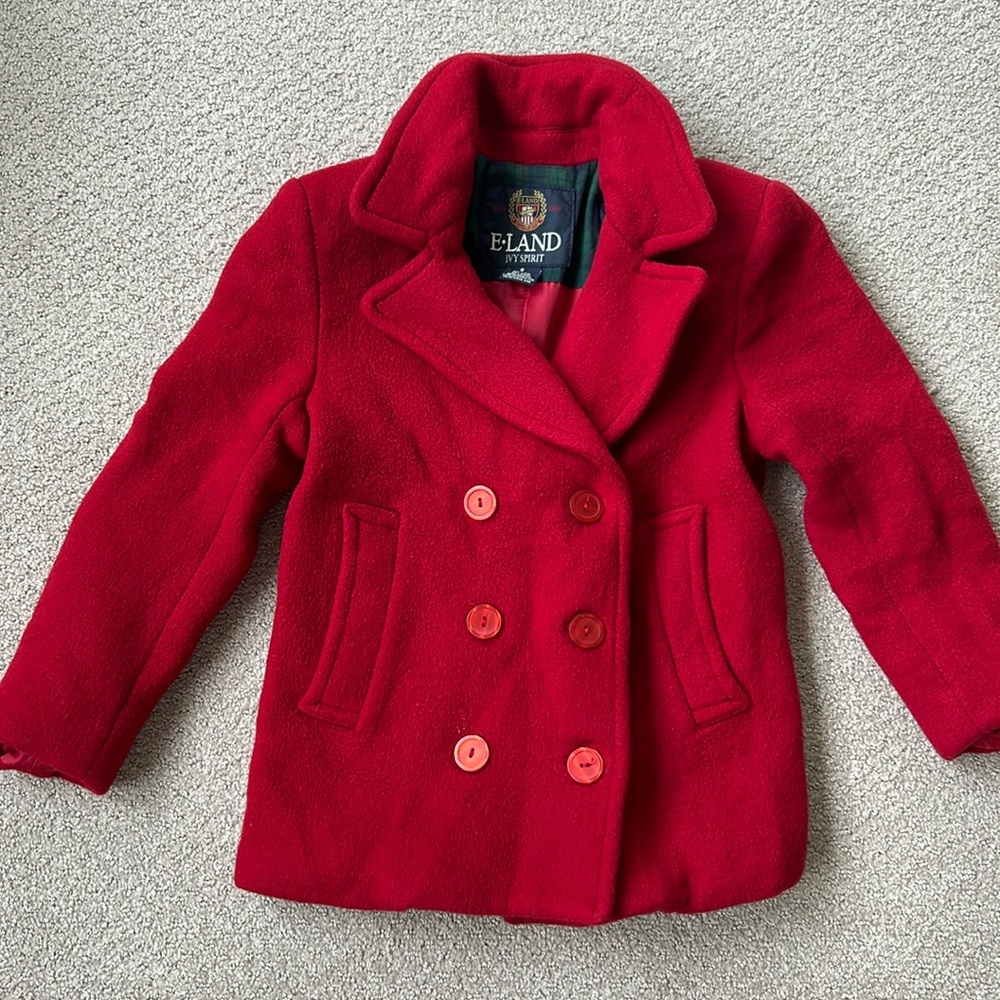 E Land Ivy Spirit Red pea coat
